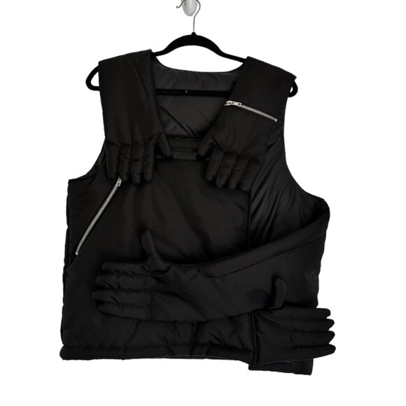 HXH Black Hug Hands Vest RARE Unique Piece Size M - Picture 1 of 9